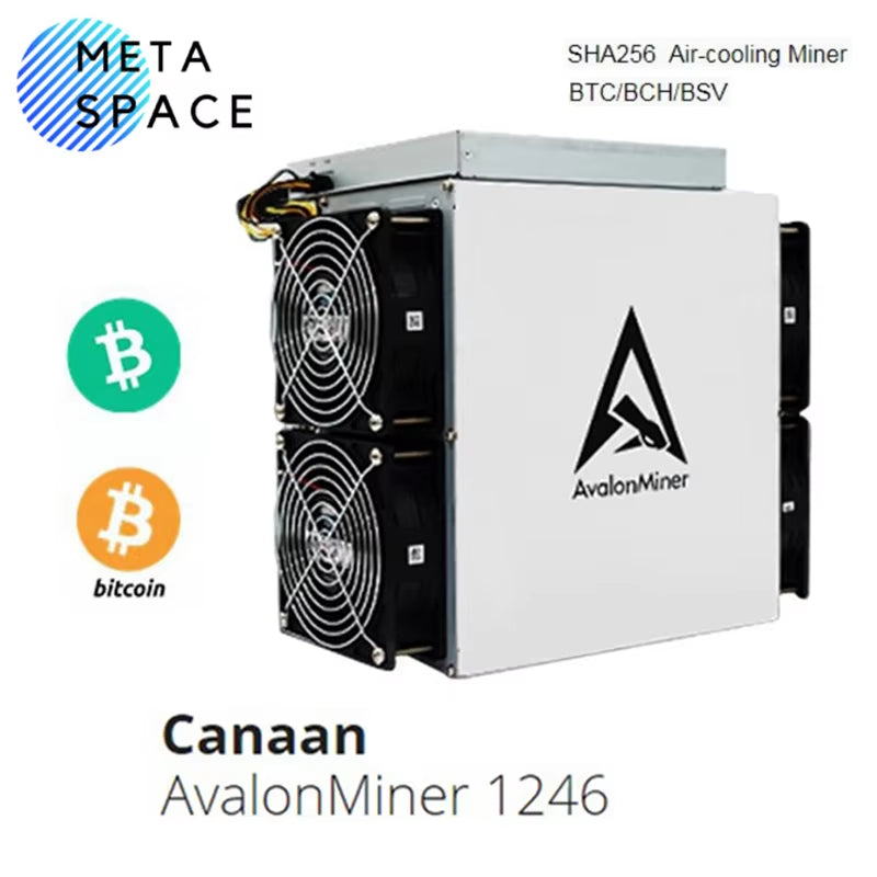 BTC Miner Avalon A1246 90Th/S 3420W Bitcoin Crypto Mining Machine Avalon Miner A1346 107T 110T 120T 123T 126T ASIC BTC Miner