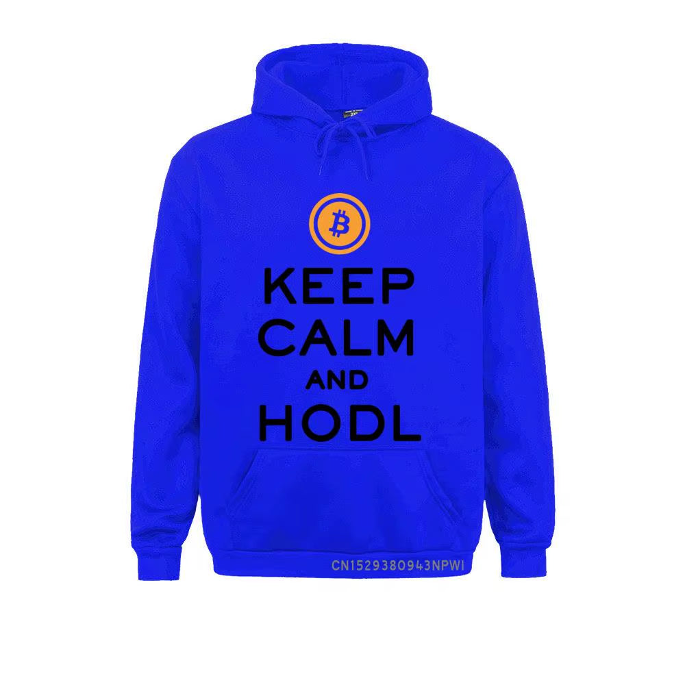 Keep Calm and HODL Sportswear Bitcoin Cryptocurrency Miners Meme Printed Streetwear Sweatshirt Men Gift Clothes