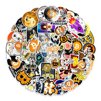 10/30/50PCS Crazy Bitcoin Graffiti Waterproof Sticker Suitcase Notebook Refrigerator Skateboard Stationery Box Watercupwholesale