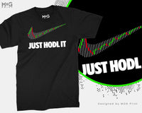 JUST HODL IT Logo T-Shirt | Funny Crypto Shirt Parody | Bitcoin Cardano Ethereum Xrp Ripple Dogecoin | Investors Traders - Unisex Tee